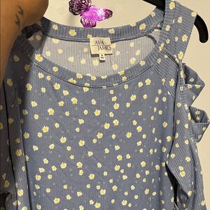 Ava James Blue Floral Top